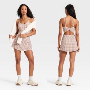 Cinch back plaid athletic dress